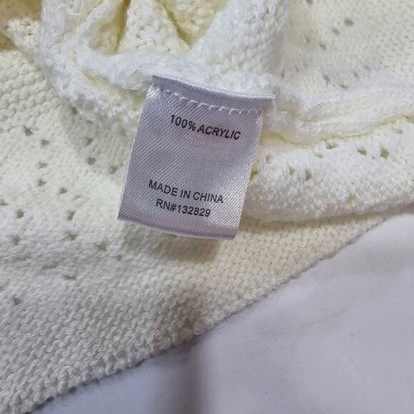 MORE TO COME Khloe Ruched Knit Top in White Small - Picture 7 of 10